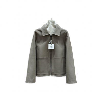 HERMES COLLARED LEATHER JACKET